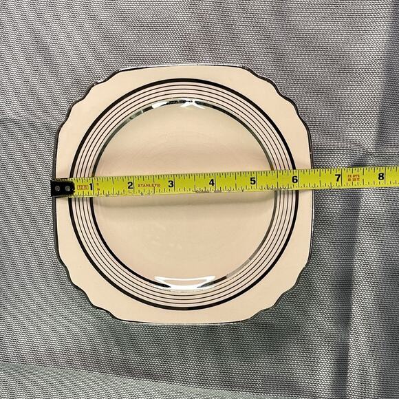 Limoges Peach Blo Ritz Platinum Dessert Plates Seabring Ohio 5 Piece Vintage - Picture 5 of 5